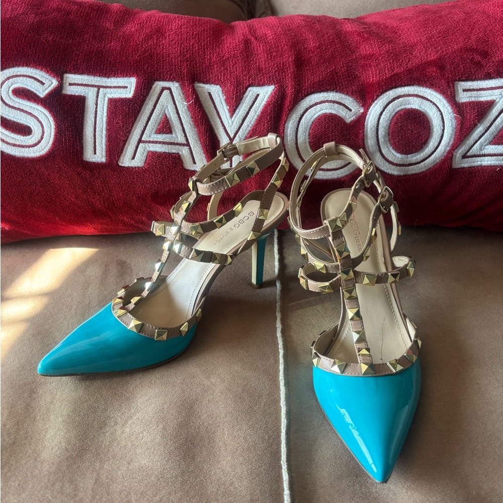 BCBGeneration Chic Blue Studded Heels